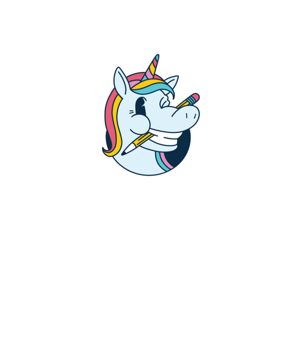 Elev Unicorn drăguț model alb pe tricou