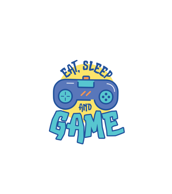 Eat Sleep and Game model alb pe tricou