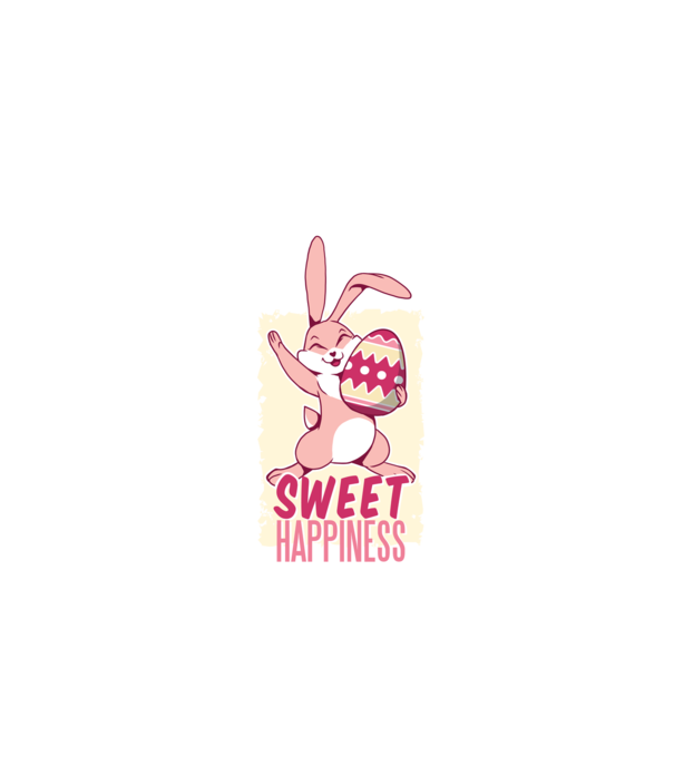 Sweet Happiness pentru Paște tricou cu iepuraș model albastru închis pe tricou