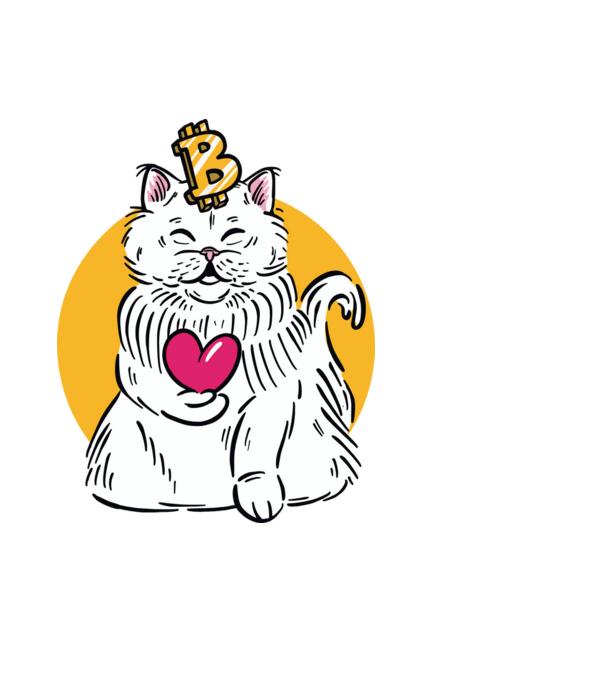 Pisică Bitcoin model negru pe tricou