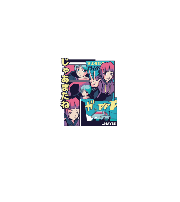 Anime Vaporwave See you Later model alb pe tricou