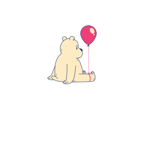 Teddy Drăguț cu Balon model alb pe tricou