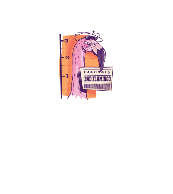 Flamingo arestat amuzant model alb pe tricou