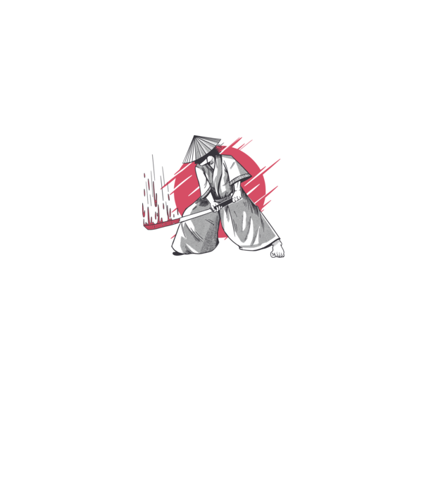 Sabie de samurai model alb pe tricou
