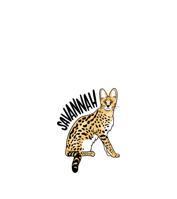Pisică Savannah model nisipiu pe tricou