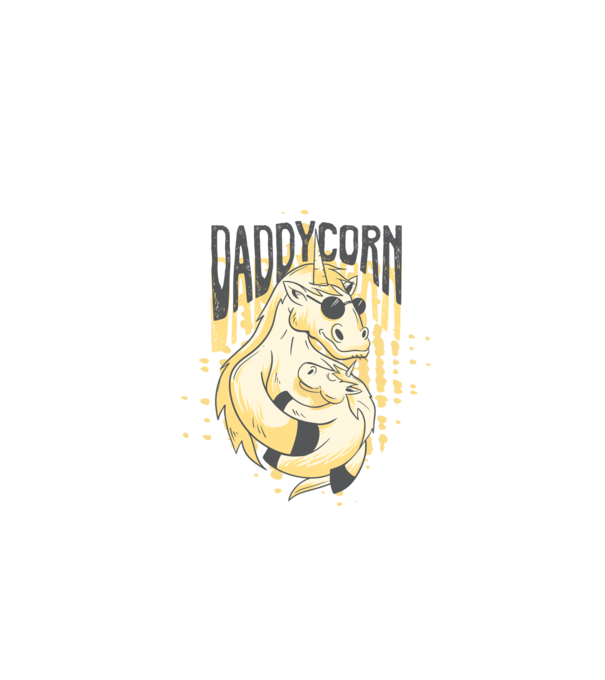 Daddycorn - Tată Unicorn model negru pe tricou