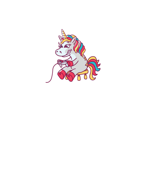Gamer Unicorn model albastru deschis pe tricou