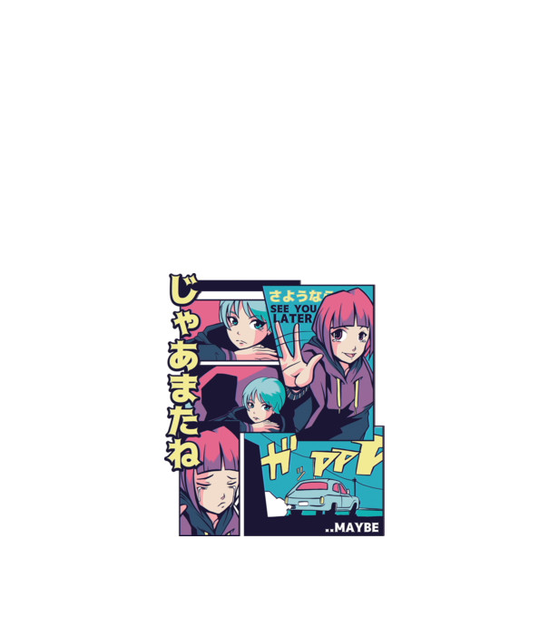 Anime Vaporwave See you Later model alb pe tricou