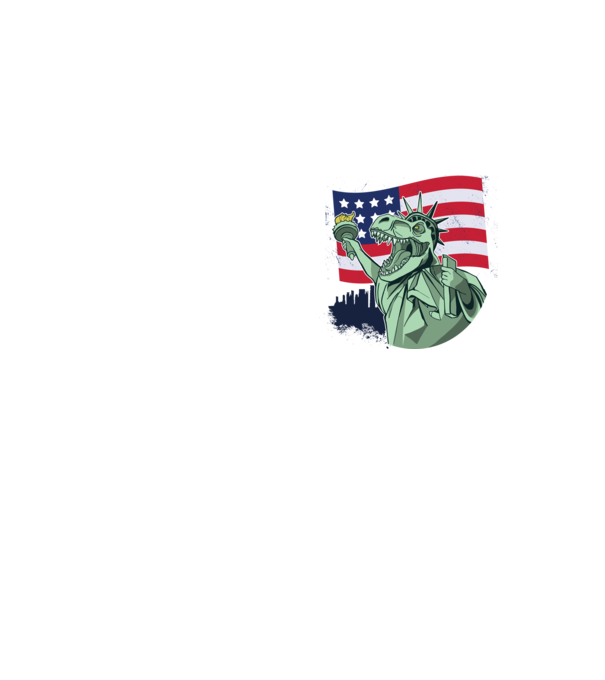 Liberty-Rex SUA Dinozaur model galben neon pe tricou