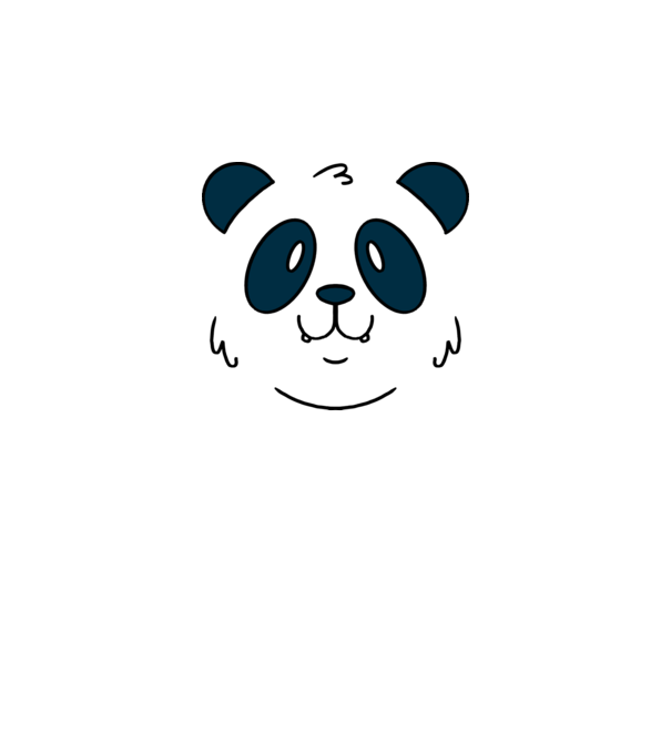 Cap de panda model alb pe tricou