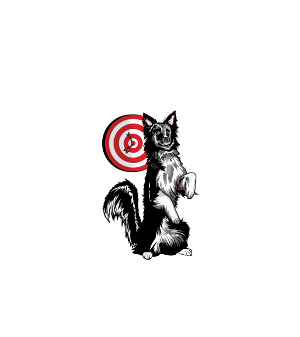 Câine cu Darts model turcoaz pe tricou