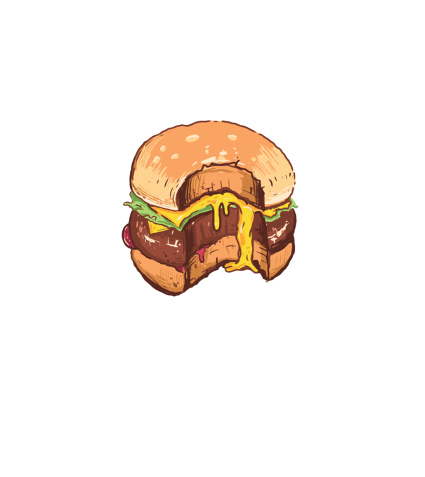 Hamburger model albastru deschis pe tricou