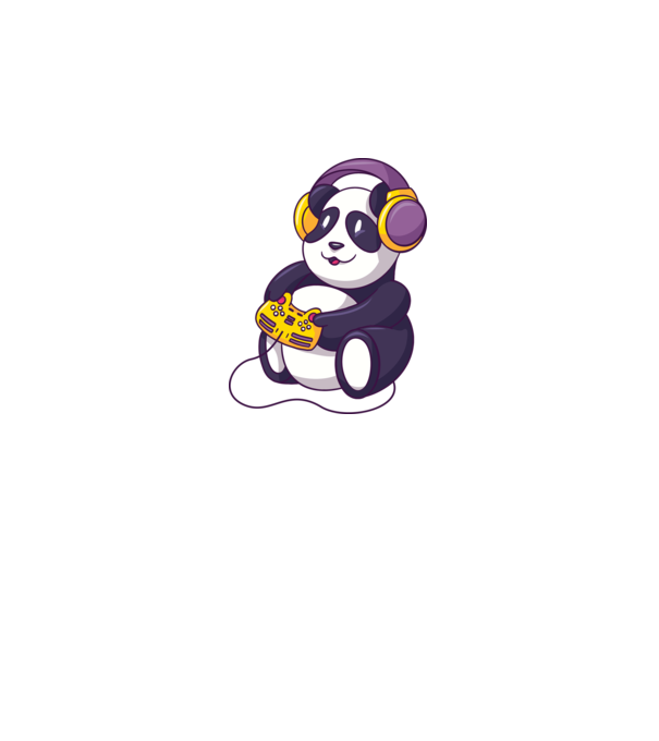 Gamer Panda model alb pe tricou