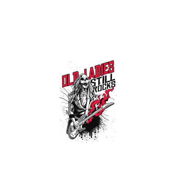 Old Ladies still Rocks model alb pe tricou
