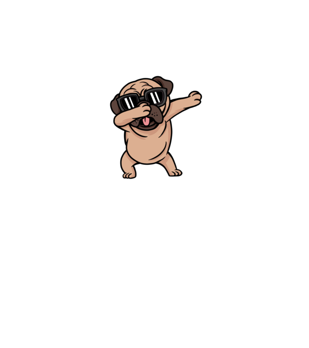 Pug DAB model roz pe tricou