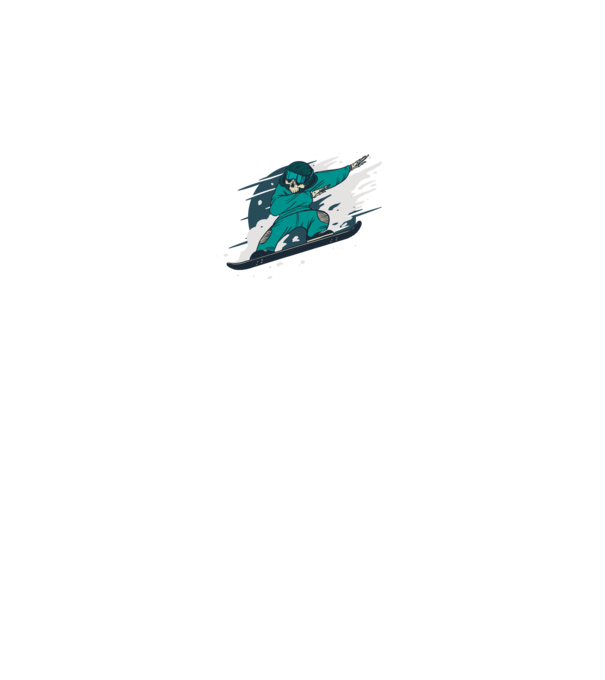 Schelet Snowboard DAB model alb pe tricou