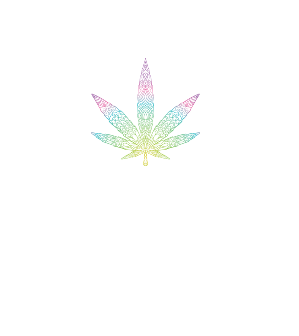 Frunză colorată de marijuana model negru pe tricou