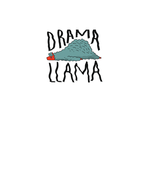 Dramă Lama model alb pe tricou