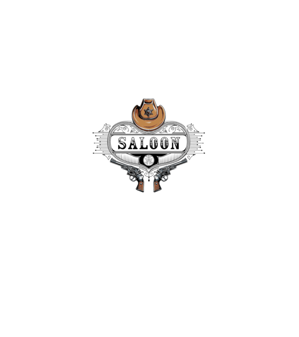Cowboy saloon western model alb pe tricou