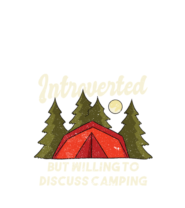 Camping Introvertit model negru pe tricou