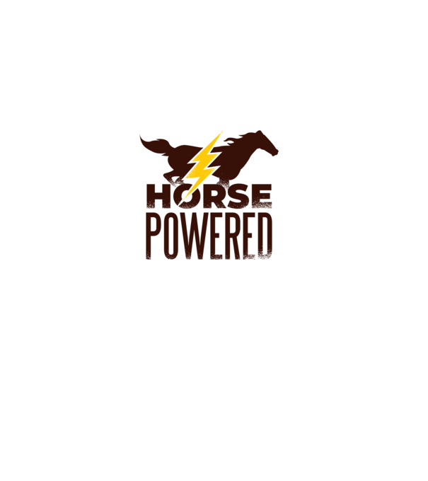 Horse Powered Cal-putere tricou călăreț model gri pe tricou