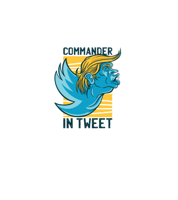 Commander in Tweet - Trump model alb pe tricou