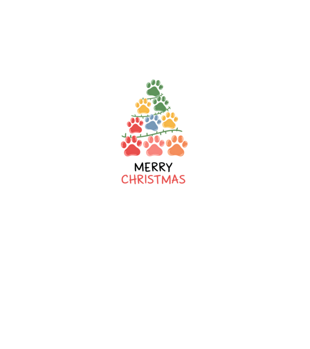 Merry Christmas Paws Alb model alb pe tricou