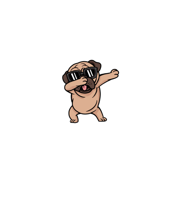 Pug DAB model albastru deschis pe tricou