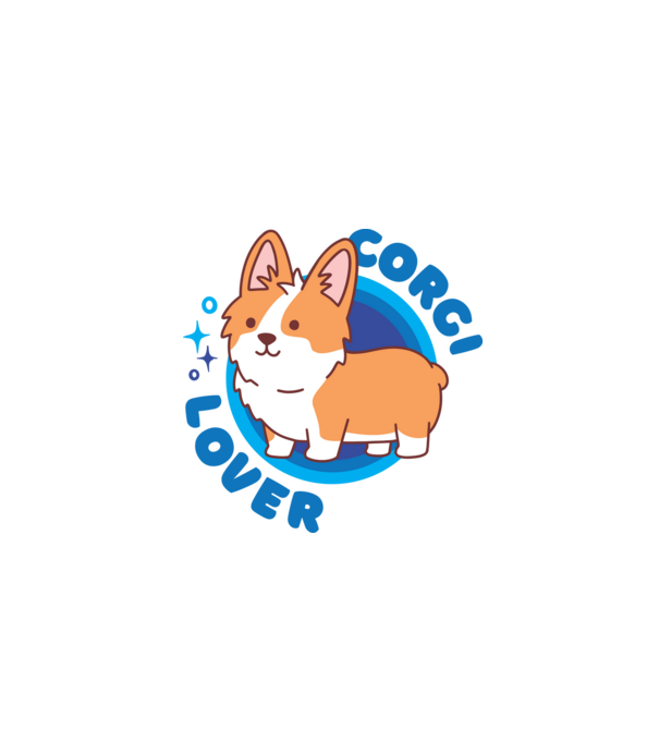 Corgi Lover model alb pe tricou