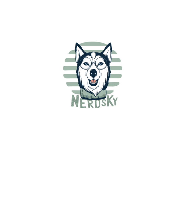 Nerdsky Husky model turcoaz pe tricou