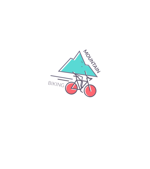 Mountain Biking model alb pe tricou