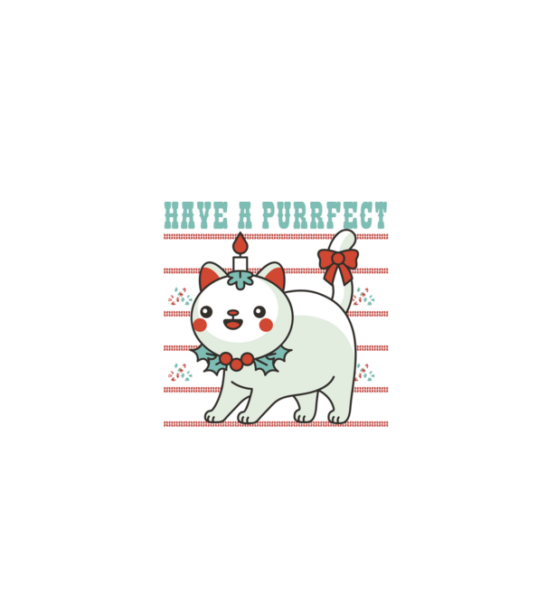 Have a Purrfect Christmas model negru pe tricou