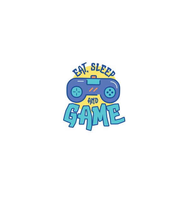 Eat Sleep and Game model alb pe tricou