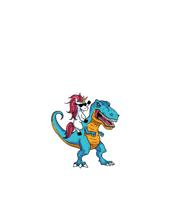 Unicorn cu dinozaur tricou amuzant model negru pe tricou