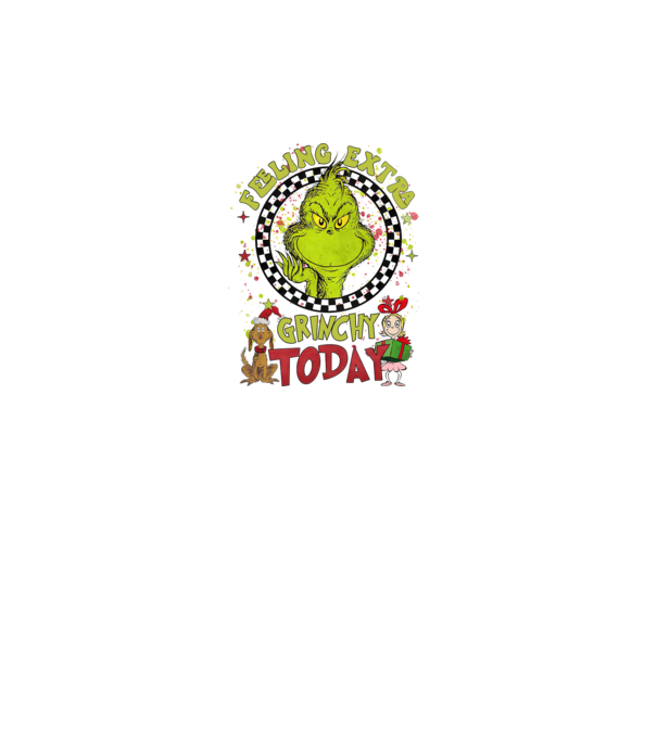 Feeling extra Grinchy today - Grinch model alb pe tricou