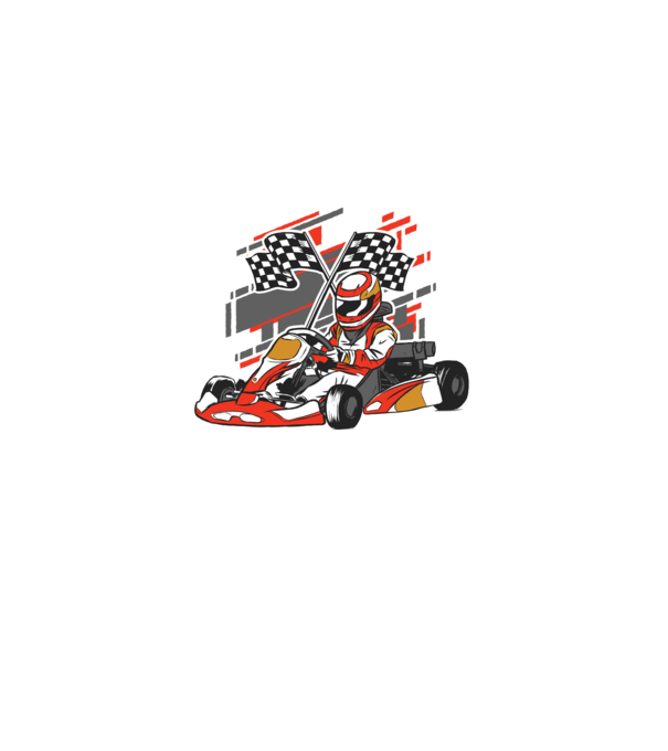 Gokart model negru pe tricou