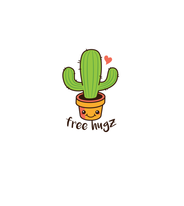 Free Hugz tricou amuzant Cactus model alb pe tricou