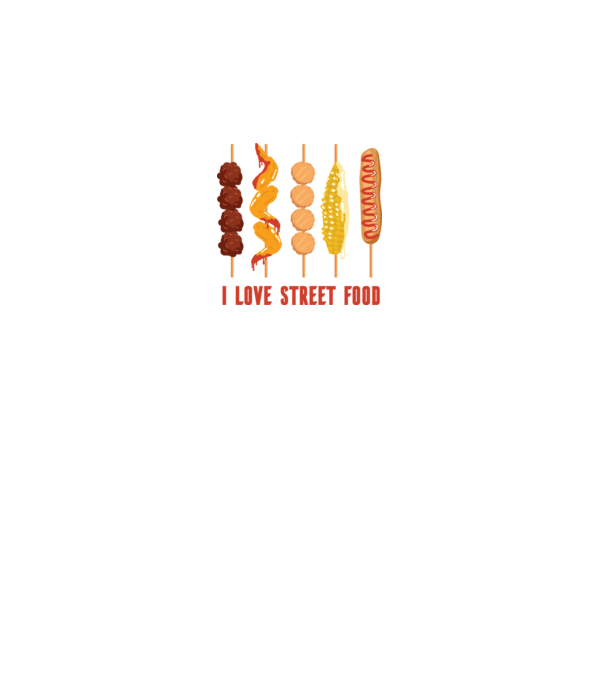 I Love Street Food model negru pe tricou