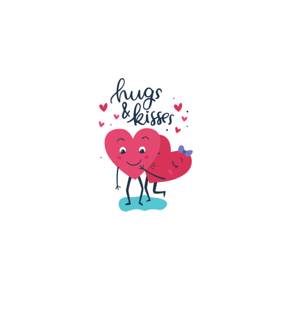 'Hugs and Kisses Tricou drăguț pentru Valentine''s Day' model alb pe tricou