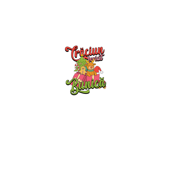 CRĂCIUN FERICIT BUNICĂ model gri pe tricou