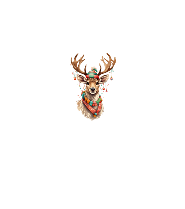 Festive Reindeer model gri pe tricou