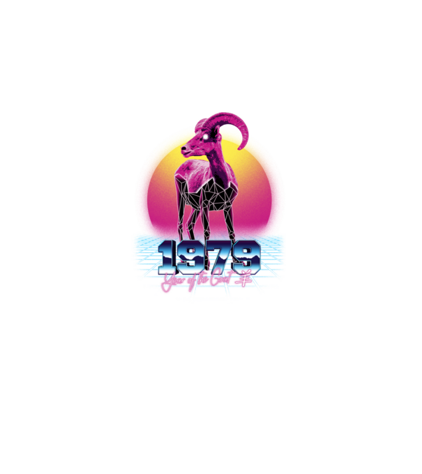 1979 Year of the Goat model negru pe tricou