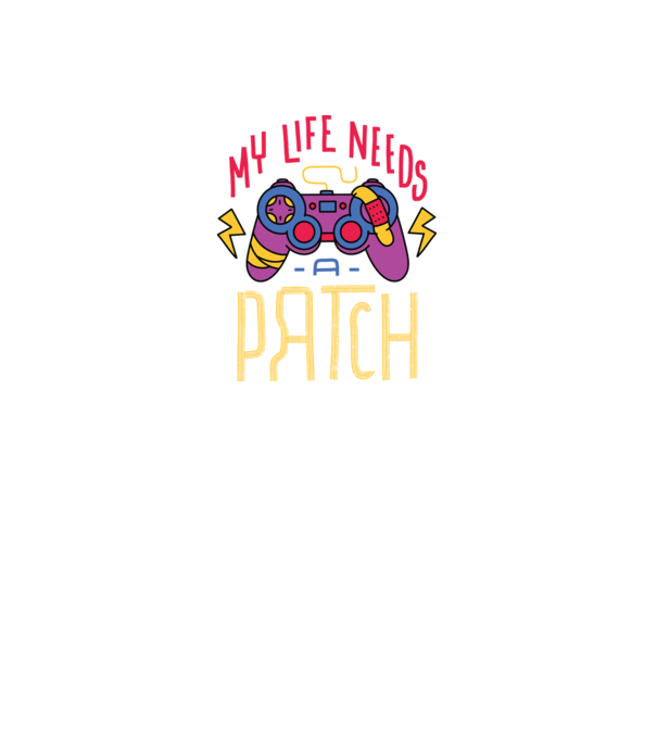 My life needs a patch Gamer model verde neon pe tricou