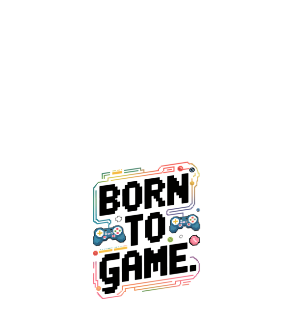 Born to Game Pixel Alb model alb pe tricou