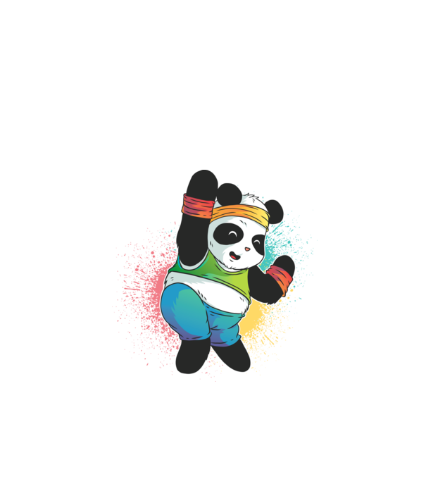 Panda drăguț Zumba model negru pe tricou