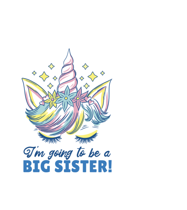 O să fiu un frate mai mare Unicorn model alb pe tricou