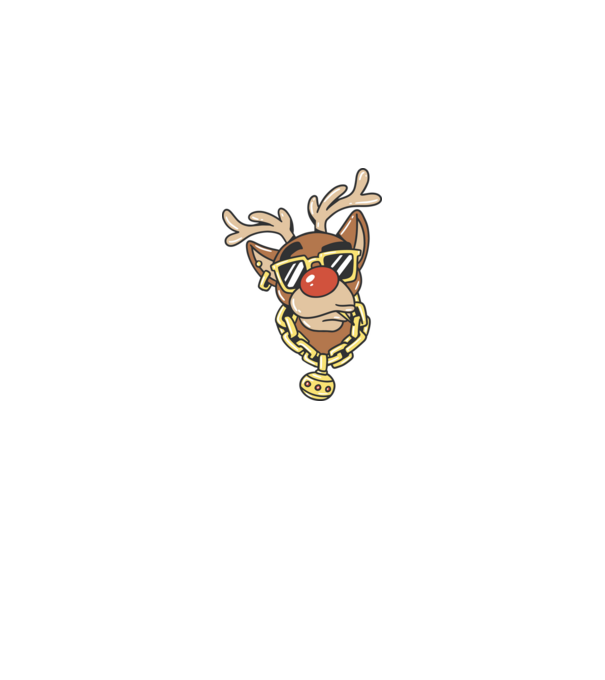 Gangster Reindeer model alb pe tricou