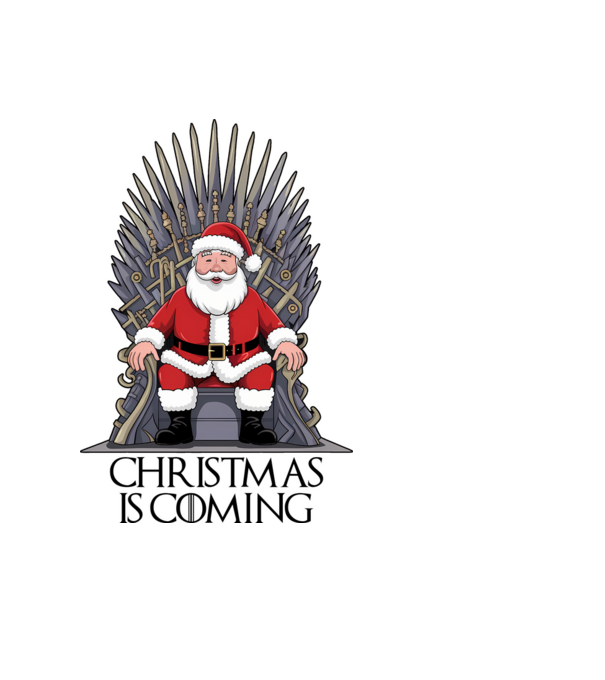 Christmas is Coming Alb model negru pe tricou