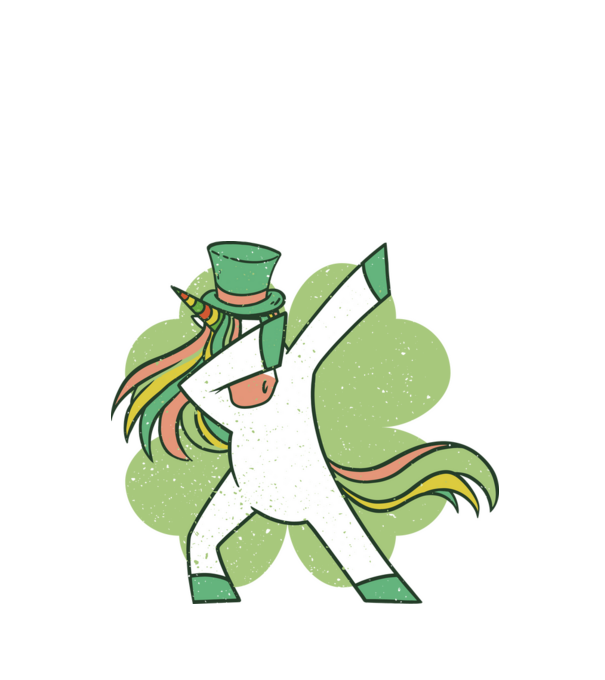 St Patrick Unicorn DAB model negru pe tricou