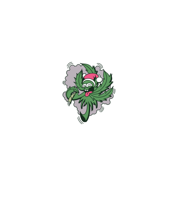 Marijuana Santa model negru pe tricou
